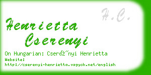 henrietta cserenyi business card